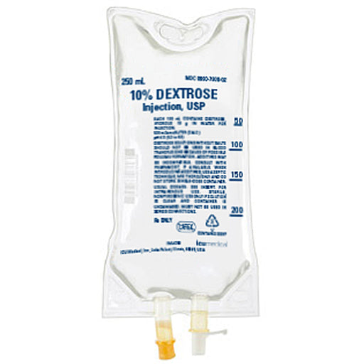 Dextrose 10 in Sterile Water 250 mL IV Bags 24Case